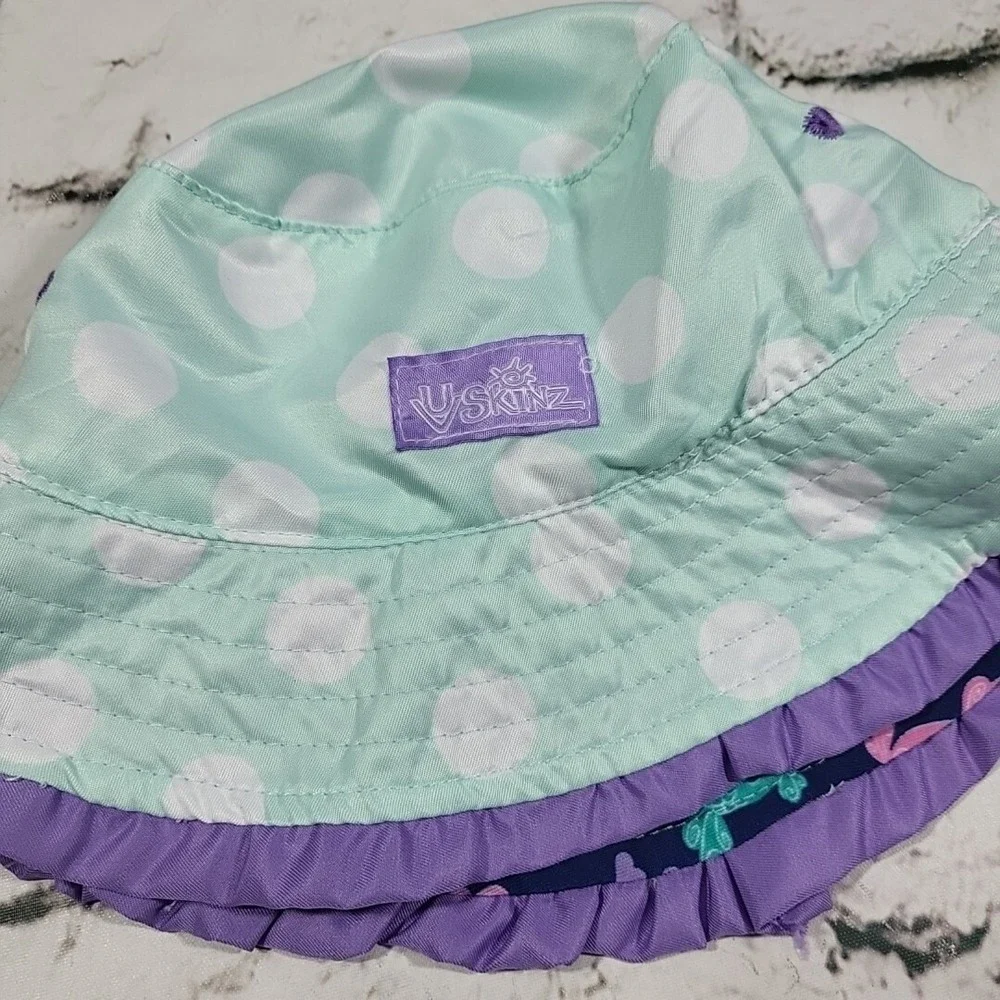 UV Skinz Bucket Hat Girls Purple Teal Sz 2T